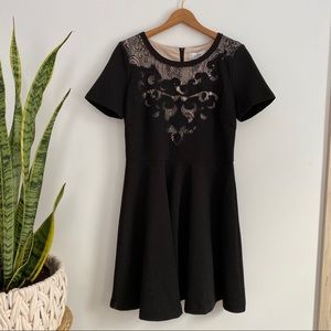 Badgley Mischka black lace sparkle cocktail dress